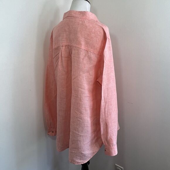 Sigrid Olsen Blouse Top 100% Linen Shirt Lagenlook Top Relaxed Fit Tunic Coastal - Picture 4 of 8